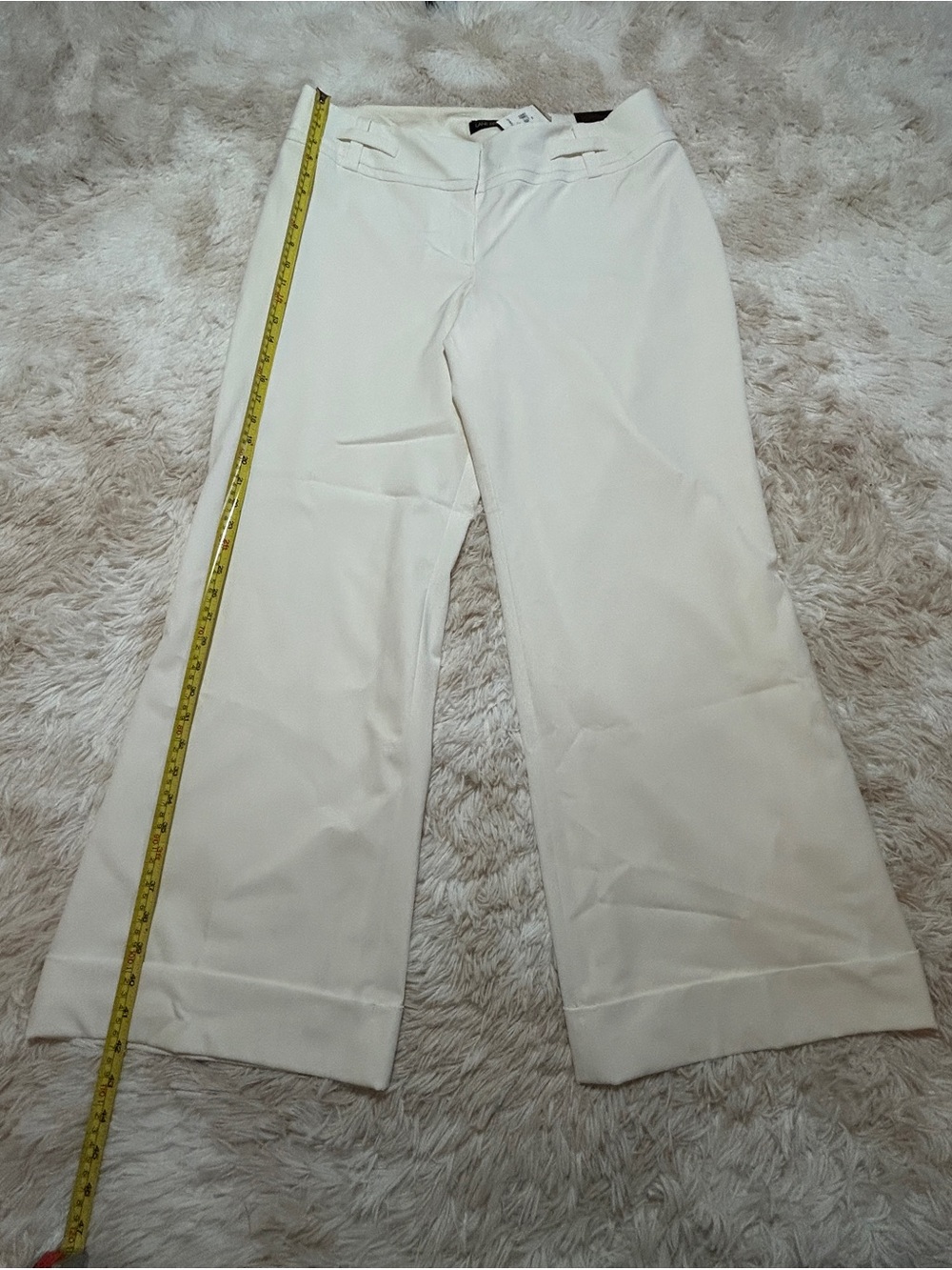 Lane Bryant Cream Wide-Leg Trousers
